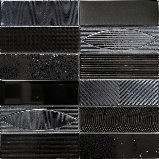 Sklenená mozaika Mosavit Geo negro 30x30 cm mat / lesk GEONE