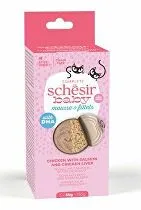 Schesir Cat Cons. Kitten Mix Texture kuracie/losos 3x55g