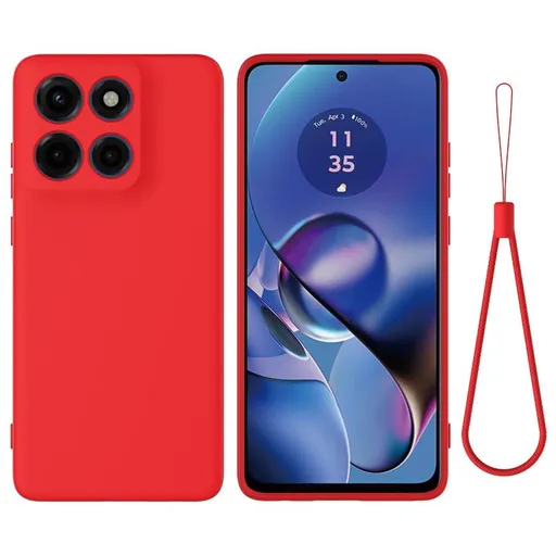 RUBBER Ochranný obal pre Motorola Moto G86 Power 5G červený