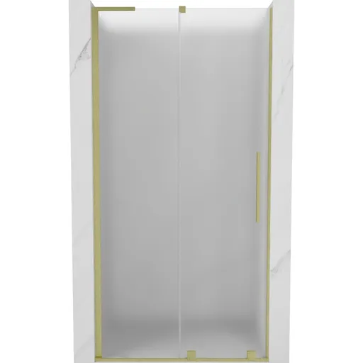 MEXEN/S - Velar L posuvné sprchové dvere 120, dekor, zlatá kartáčovaná 871-120-003-31-55