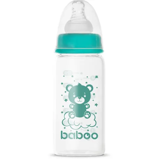 Baboo Anti-colic Glass Feeding Bottle Narrow Neck sklenená dojčenská fľaša 0m+ 120 ml