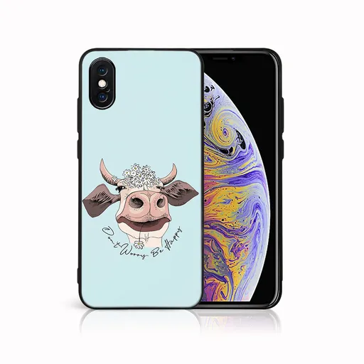 MY ART Ochranný kryt pre Apple iPhone X / XS HAPPY COW (181)