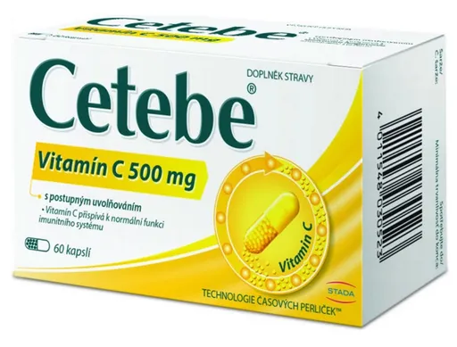 Cetebe Vitamín C 500 mg 60 kapslí