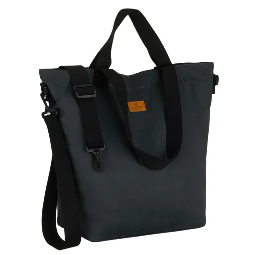 Sivá dámska taška shopper z polyesteru s vonkajším vreckom a odnímateľným popruhom