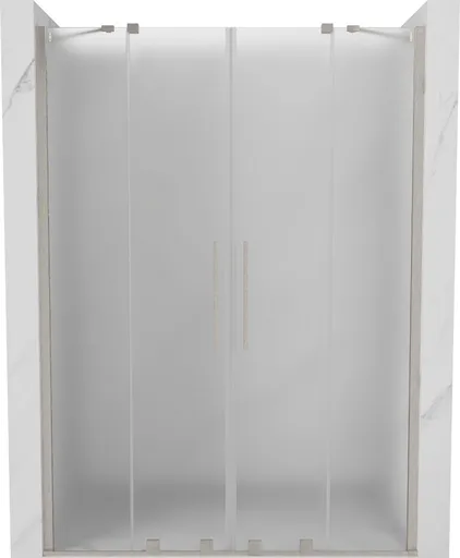 MEXEN/S - Velar Duo posuvné sprchové dvere 160, dekor, nikel kartáčovaný 871-160-000-32-97