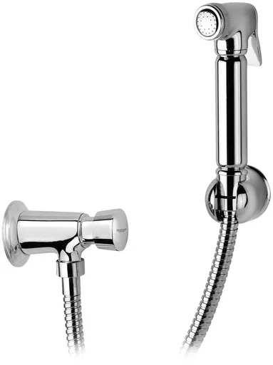 Bruckner - TEMPOR samozatvárací nástenný ventil s bidetovou sprchou, chróm 937.040.1