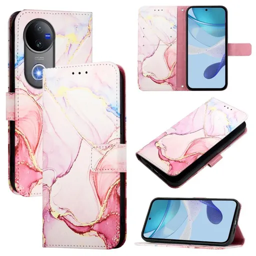 ART MARBLE Peňaženkový kryt pre Vivo V50 5G ROSE GOLD