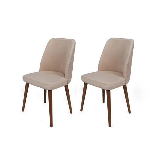 Súrpava jedálenských stoličiek Tutku Cream and Walnut, 2 ks