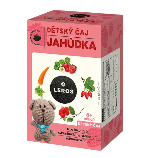 LEROS Detský čaj jahôdka 20 vrecúšok
