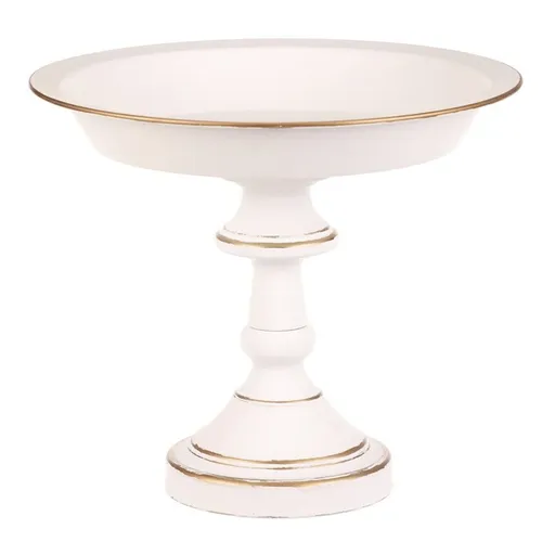 Aranžovacia kovová misa na stojane 26 cm, biela, 26 cm