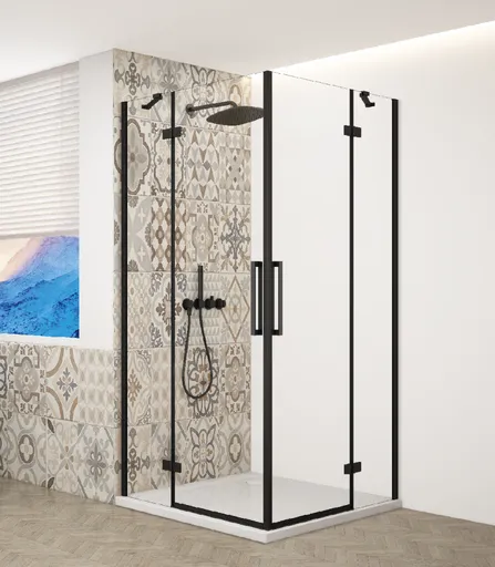 GELCO - TRINITY BLACK obdĺžnikový kút 900x1000 rohový vstup, číre sklo, GT2290-10C-B GT2290-10C-B