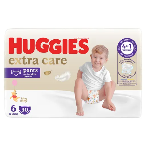 HUGGIES Detské plienky Extra Care Pants 6 veľkosť 15-25 kg 30 kusov