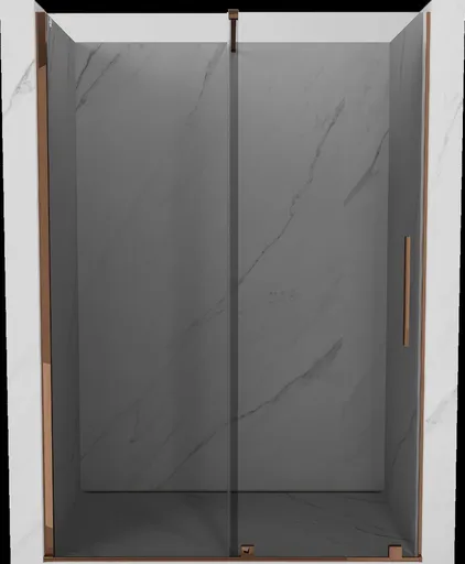 MEXEN/S - Velár posuvné sprchové dvere 140, grafit, ružové zlato 871-140-000-41-60