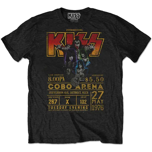 Kiss tričko Cobo Arena '76 Čierna XXL