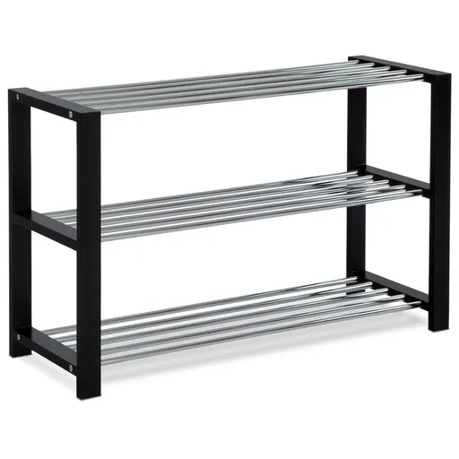 Botník - 3 police, chrom/čierna 83168-12 BK, 3 poschodia