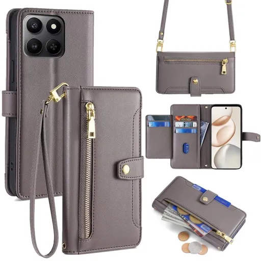 PASTEL Peňaženkové puzdro pre Honor 400 Smart 5G / Honor X7d šedé