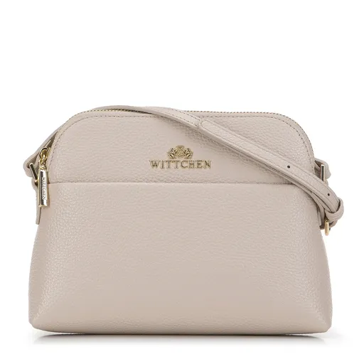 Mini kožená kabelka v lichobežníkovom tvare, béžová 29-4E-020-9