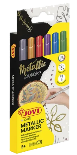 JOVI JOVIDECOR - Metalické fixky na textil 6 ks