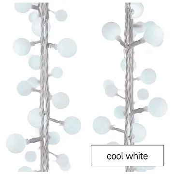 EMOS LED svetelná cherry reťaz – guľôčky 2,5 cm, 4 m, vonkajšia aj vnútorná, studená biela, časovač (D5AC01)