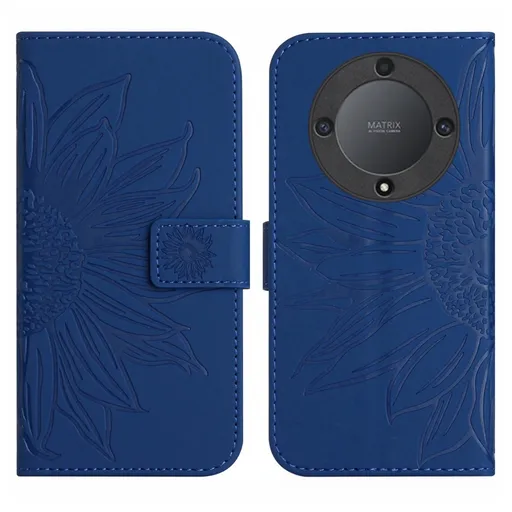 ART SUNFLOWER Peňaženkové puzdro s remienkom Honor Magic5 Lite modré