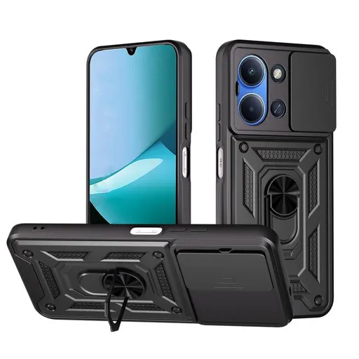 RING CAMERA Kryt s držiakom pre Xiaomi Redmi 15C / Redmi 15C 5G čierny