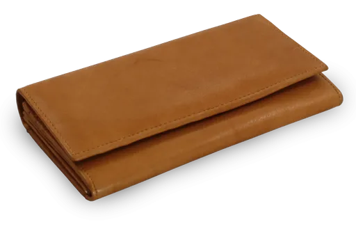 Svetlo hnedá dámska listová kožená peňaženka s poklopom 511-7233-05