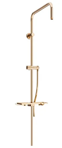 MEXEN - Sprchová súprava T, hladká hadica 150, mydelnička, ružové zlato 79393-60