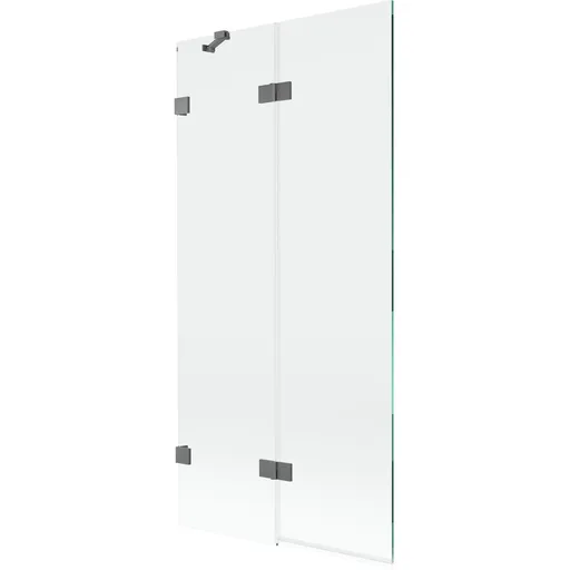 MEXEN/S - Lunar vaňová zástena 2-krídlová ľavá 90 x 150, transparent, grafit metal 897-090-100-95-00-L