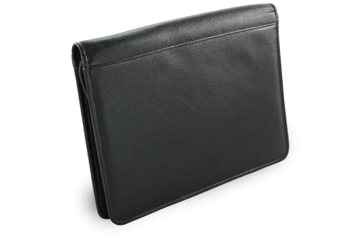 Čierna kožená zipsová spisovka A5 119-0275-60