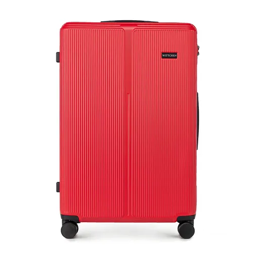 Veľký kufor z ABS s jemnými pruhmi, červený 56-3A-603-30