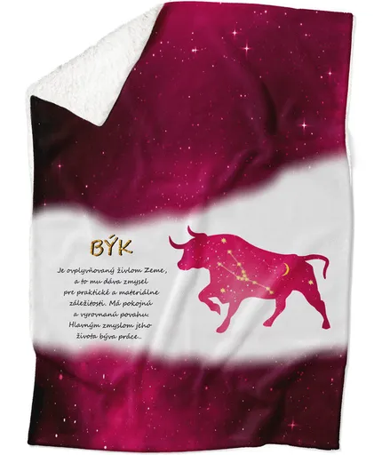 Deka Znamenie Býk (21.4. - 21.5.) - červená (Podšitie baránkom: ÁNO)