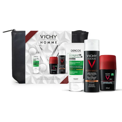 Vichy Homme sprchový gel na tělo a vlasy 100 ml + hydratační péče proti známkám únavy na pleť a oční okolí 50 ml dárková sada