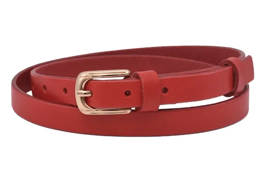 Kožený dámsky opasok 722-20-24 červený pracka Berta Gold