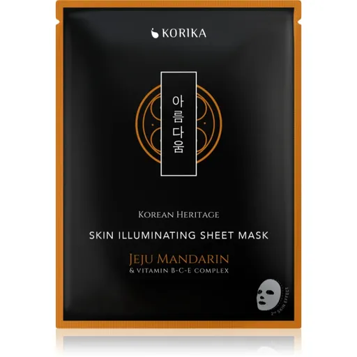 KORIKA Korean Heritage Jeju Mandarin & Vitamin B-C-E Complex Skin Illuminating Sheet Mask rozjasňujúca plátienková maska 25 g
