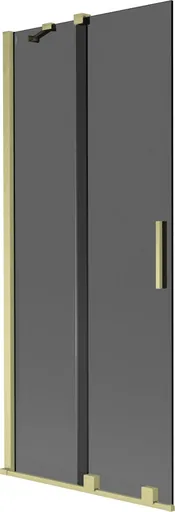 MEXEN/S - Velar dvojkrídlová posuvná vaňová zástena 80 x 150, grafit, zlatá kartáčovaná 896-080-000-41-55