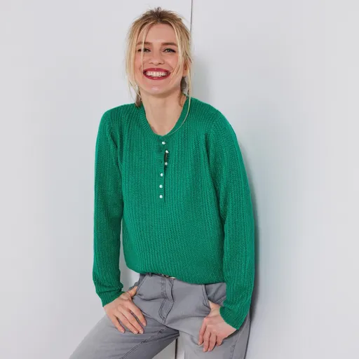 Pulóver s tuniským výstrihom