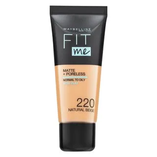 Maybelline Fit Me! Foundation Matte + Poreless tekutý make-up so zmatňujúcim účinkom 220 Natural Beige 30 ml