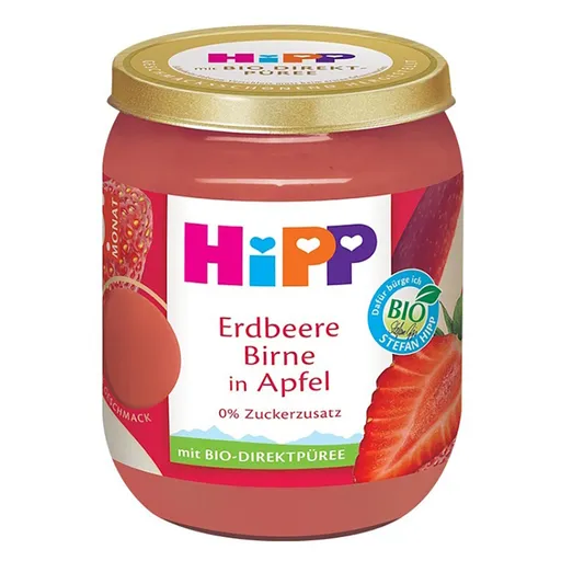 HIPP Jablká s jahodami a hruškami BIO 160 g