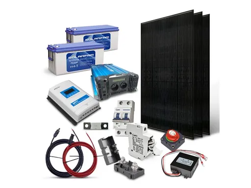 SOLARFAM 1110Wp solárny ostrovný set, 24V, batéria 200Ah, striedač 230VAC 2000W