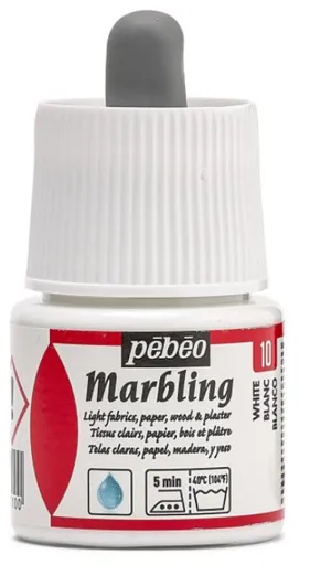 PÉBÉO MARBLING - Farba na mramorovanie 010 - white, 45 ml