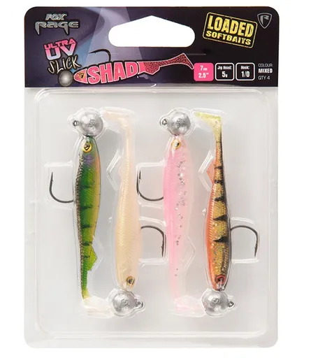 Fox rage gumová nástraha uv slick shad loaded - 9 cm 7 g