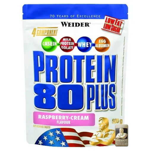 WEIDER Proteín 80 plus malina a smotana 500 g