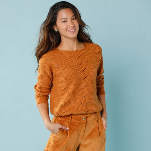 Pulóver s okrúhlym výstrihom a dlhými rukávmi pre malú postavu