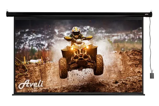 Elektrické projekčné plátno AVELI, 204x115 (16:9) 92", čierny tubus