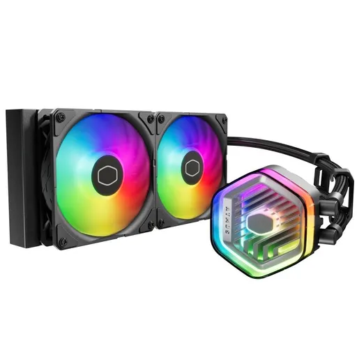 Cooler Master vodný chladič MasterLiquid 240 Atmos ARGB, 2x120mm, LGA1851, AM5, čierna