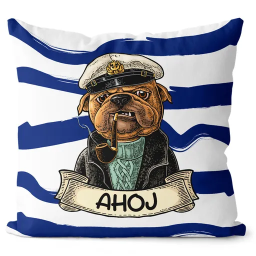Vankúš-Psí kapitán (Velikost polštáře: 55 x 55 cm)