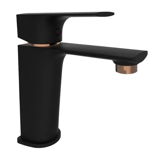 Rubineta - Umývadlová batéria MODENA-18 čierna-zlatá OLBAMOD18BG