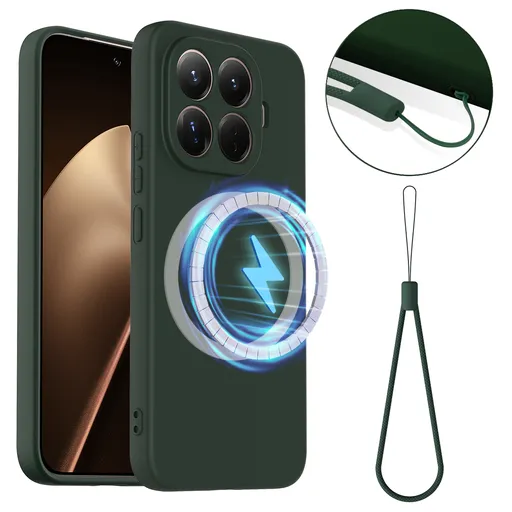 RUBBER MAGSAFE Silikónový kryt pre Xiaomi 15T Pro DARK GREEN