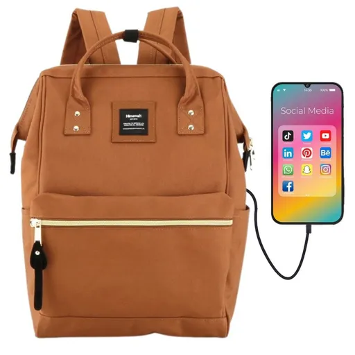 Dámsky priestranný hrdzavý ruksak A4 mestský - Himawari