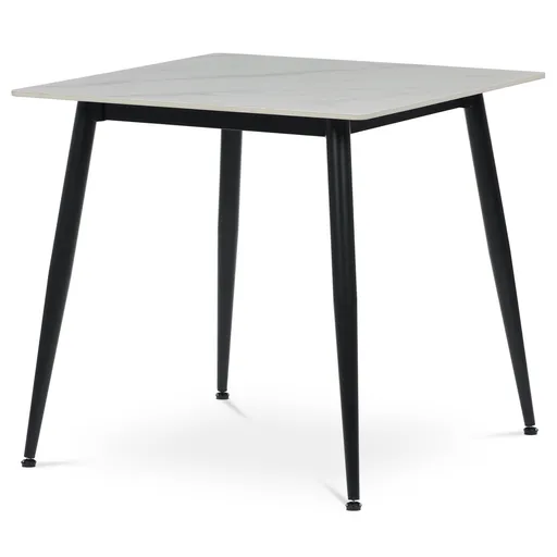 Jedálenský stôl 80 x 80 cm, keramika a mramor,biela